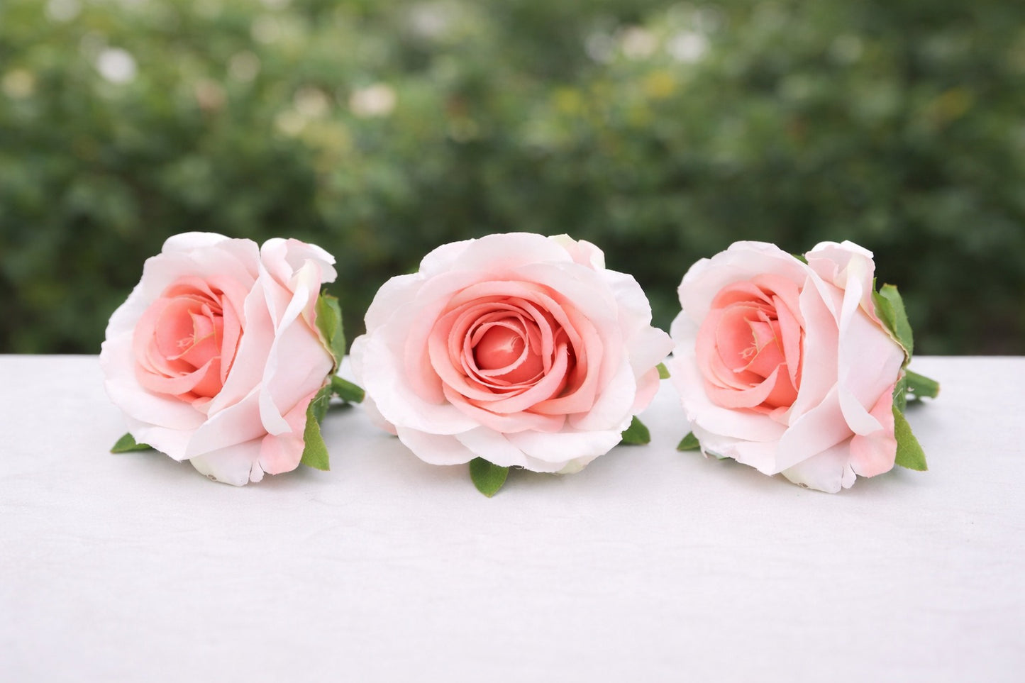 Korean Peach dual tone Artificial Rose flower Pack of 3