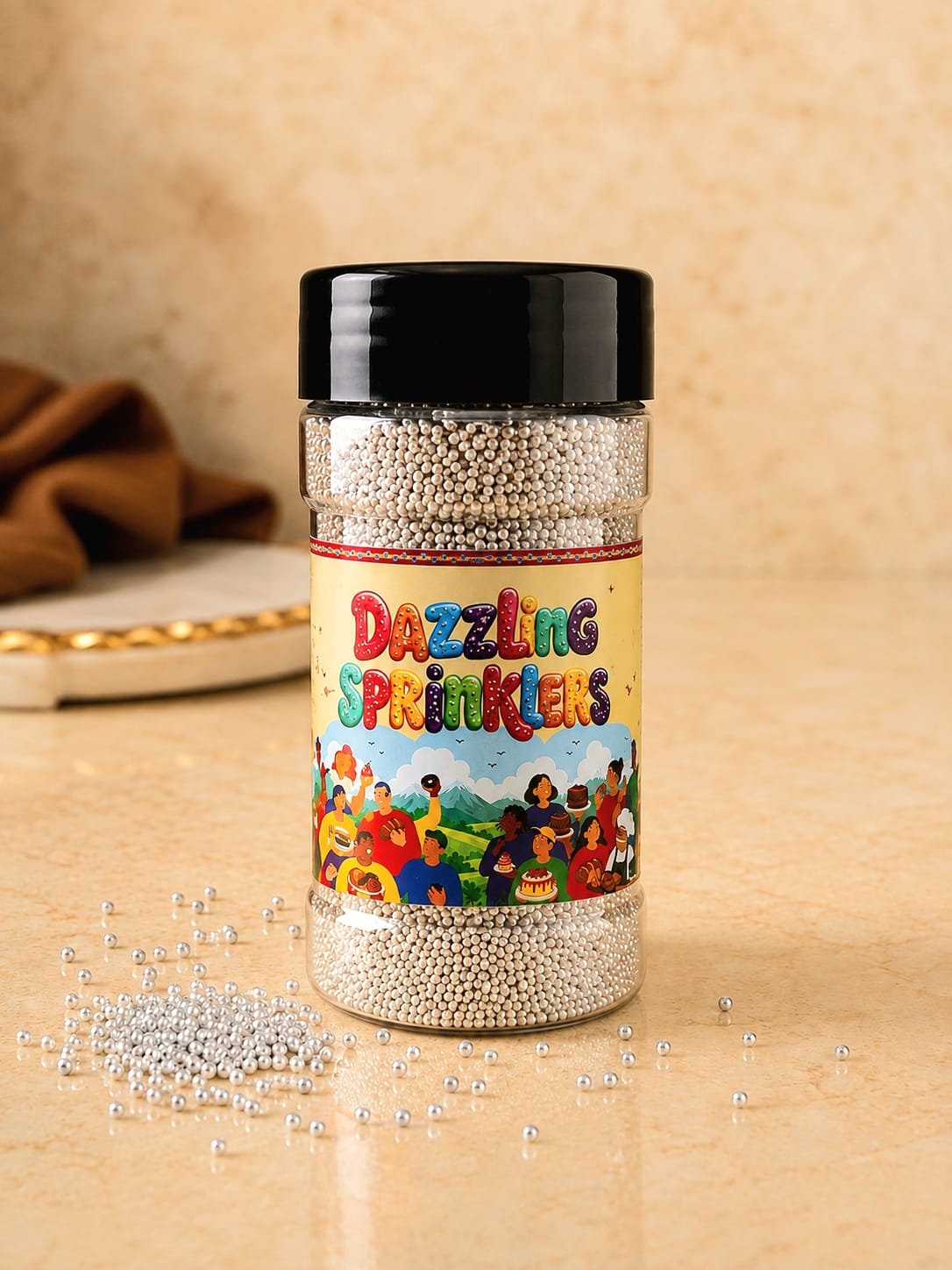 Pankraft Premium Silver 1mm Dazzling Sprinkles 100gm