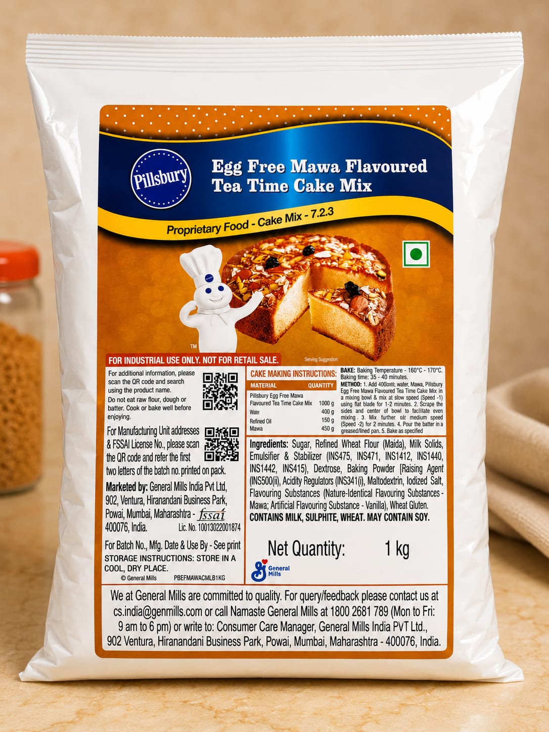 Pillsbury Egg Free Mawa Flavoured Tea Time Cake Mix – 1 kg