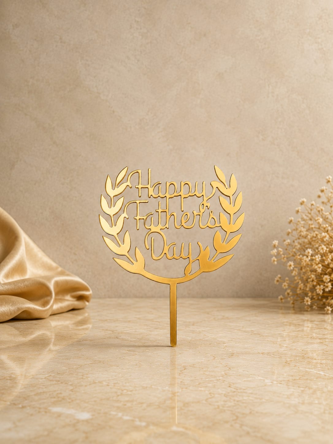 Happy Father’s Day Gold Acrylic Topper