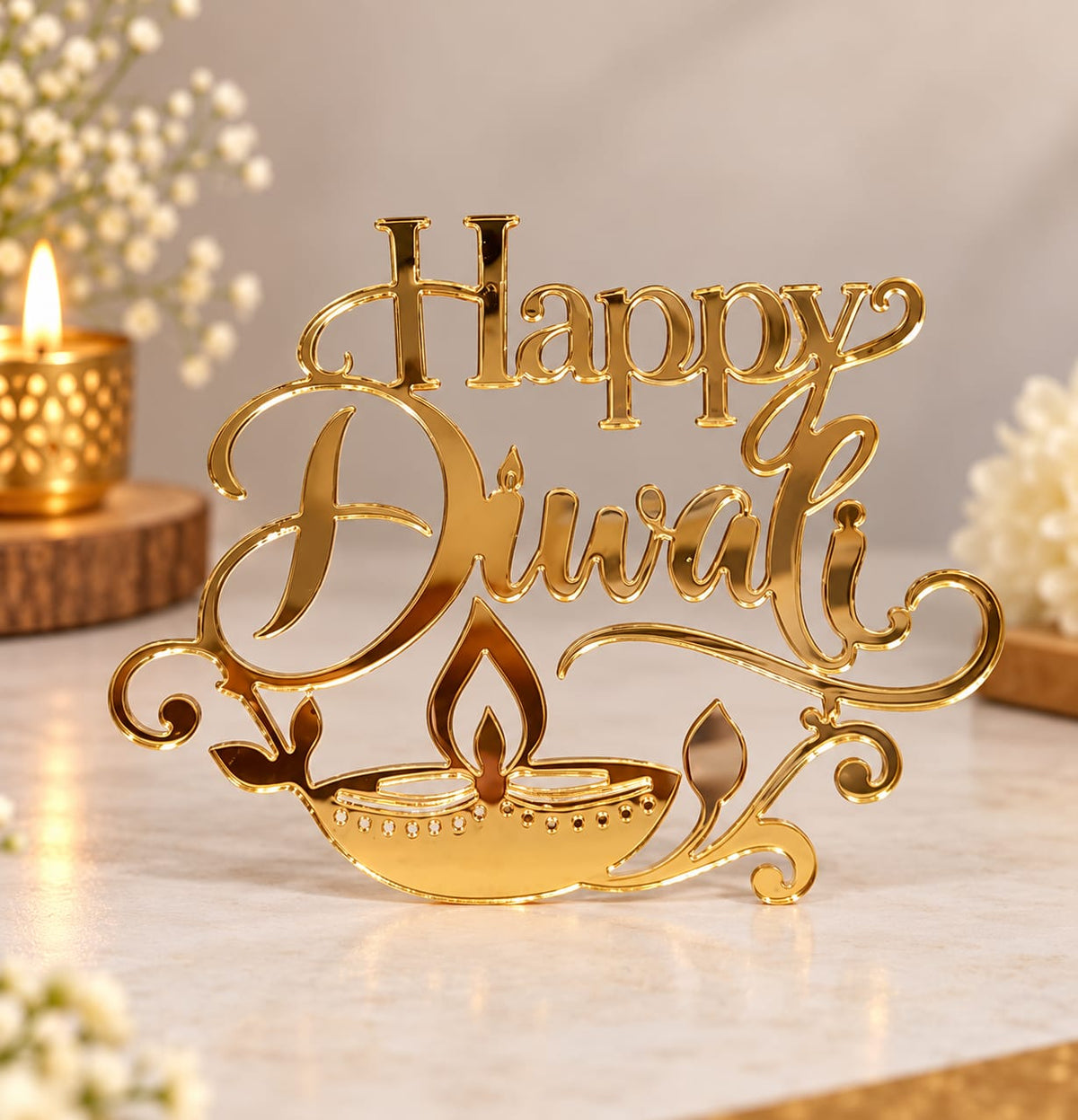 Happy Diwali Acrylic topper pack of 5
