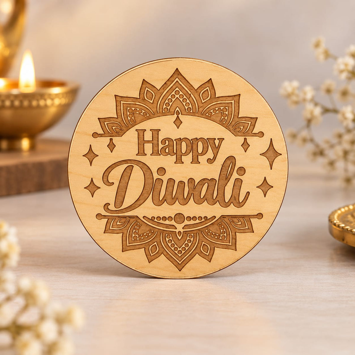 Happy Diwali Acrylic Coin pack of 10
