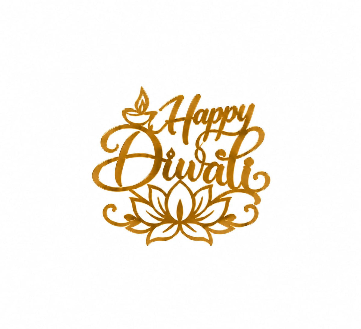 Happy Diwali Acrylic Topper - Pack Of 5
