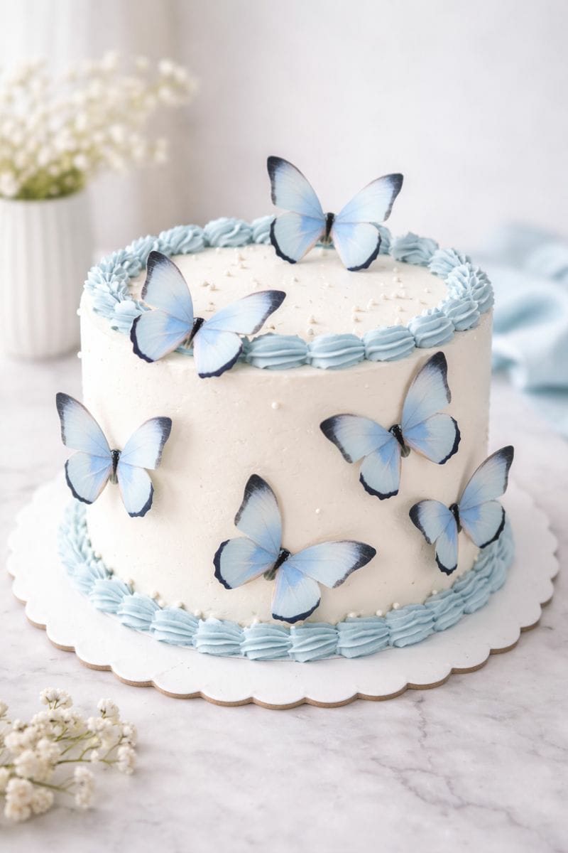 Butterfly Pack Of 10 Pastel Blue