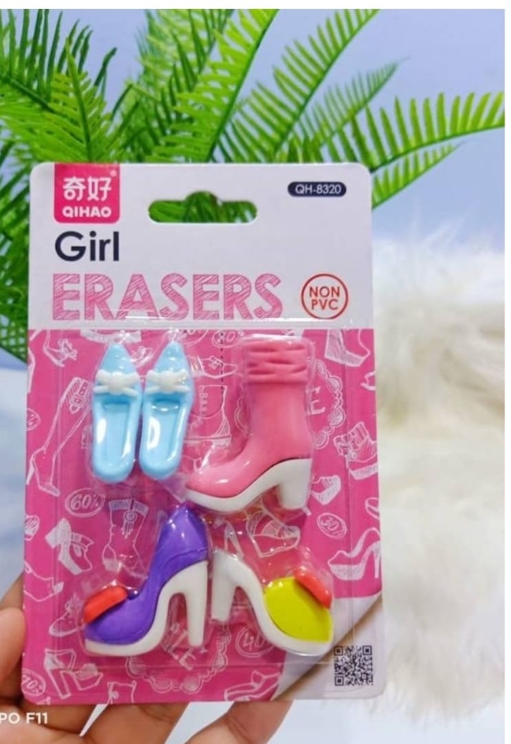 Girl Them Eraser Set of 4