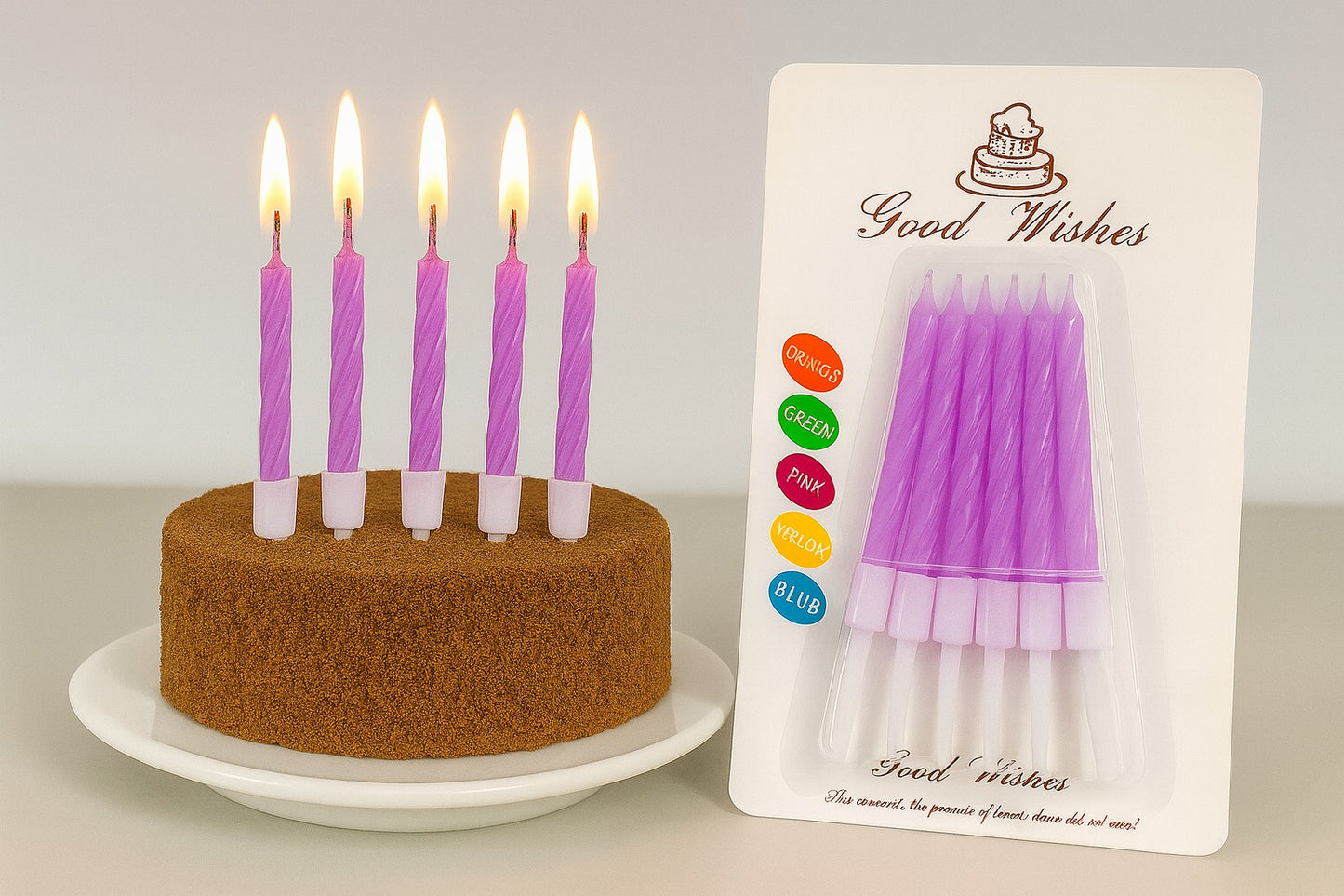 Small Spiral Birthday Candle Pack Of 10
