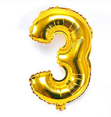 3 Number Foil Balloon size-14 inch