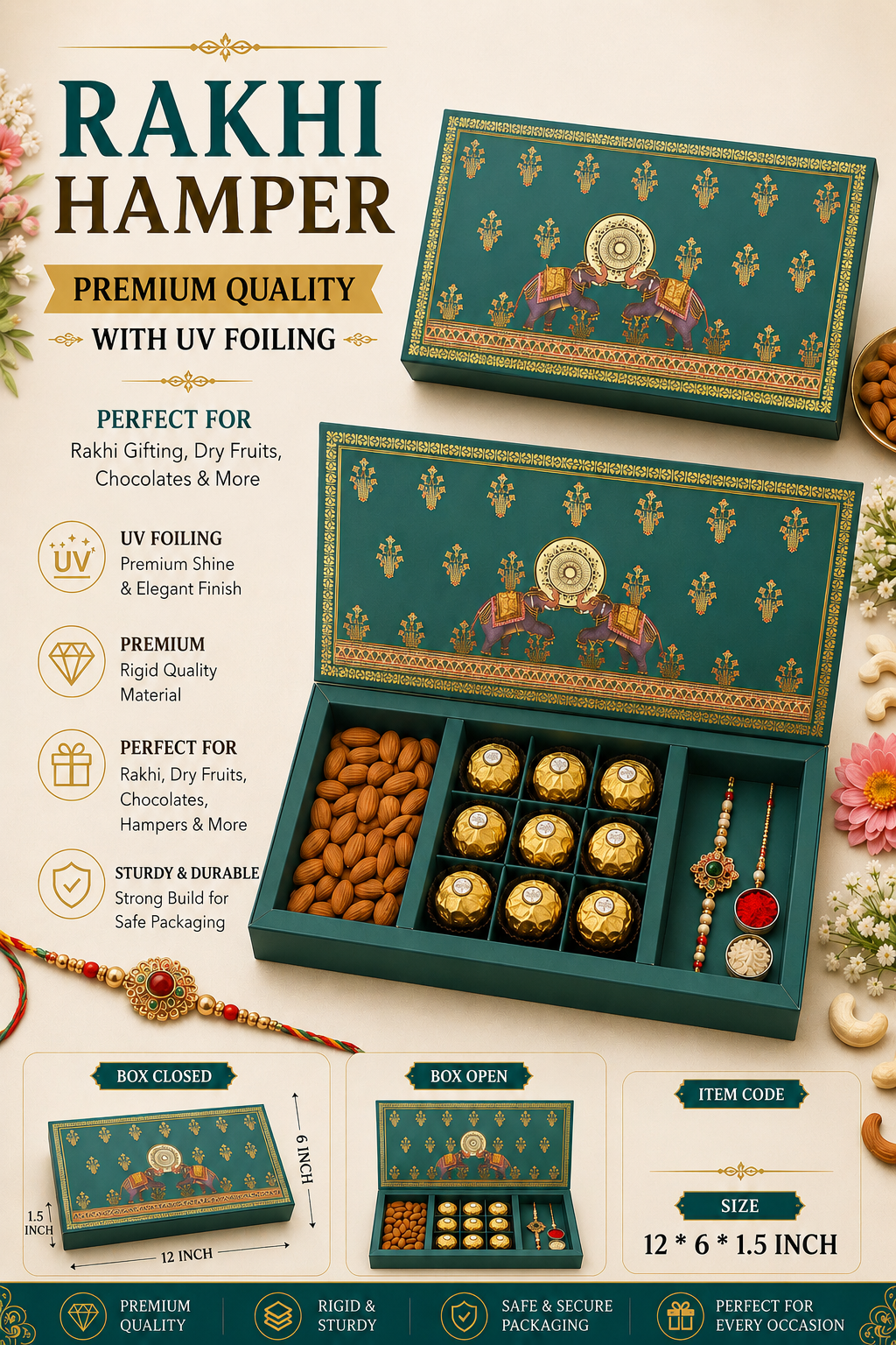 Royal Elephant Printed Gift Box – Premium Decorative Packaging
