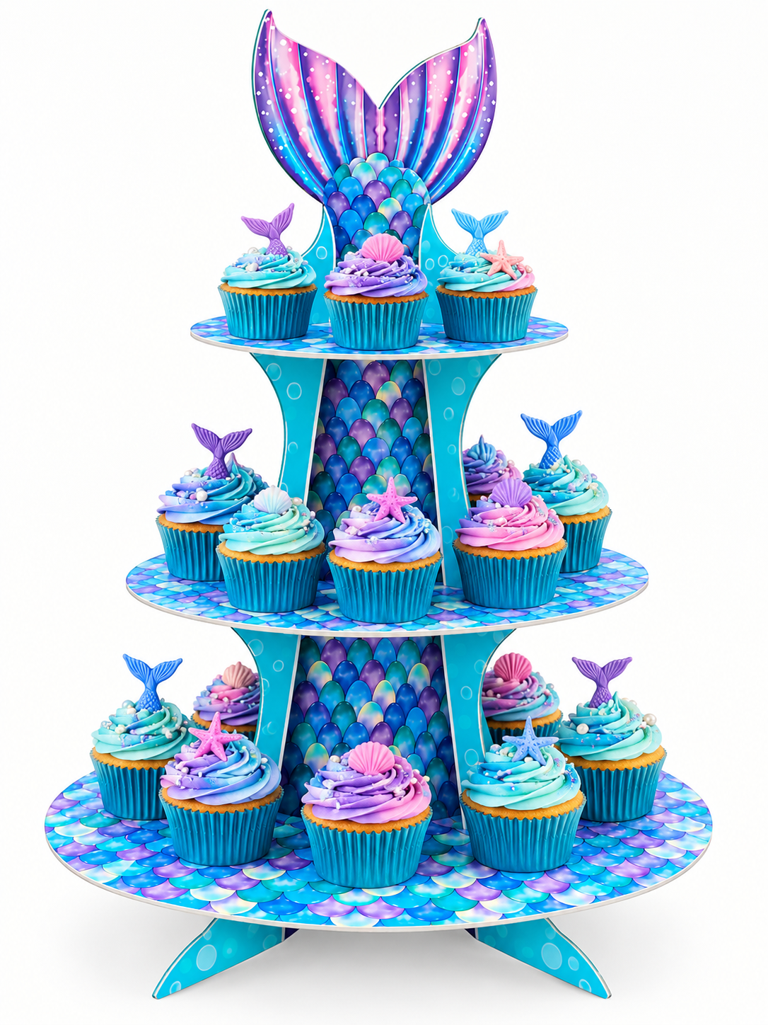 Mermaid Theme 3-Tier Cupcake Stand