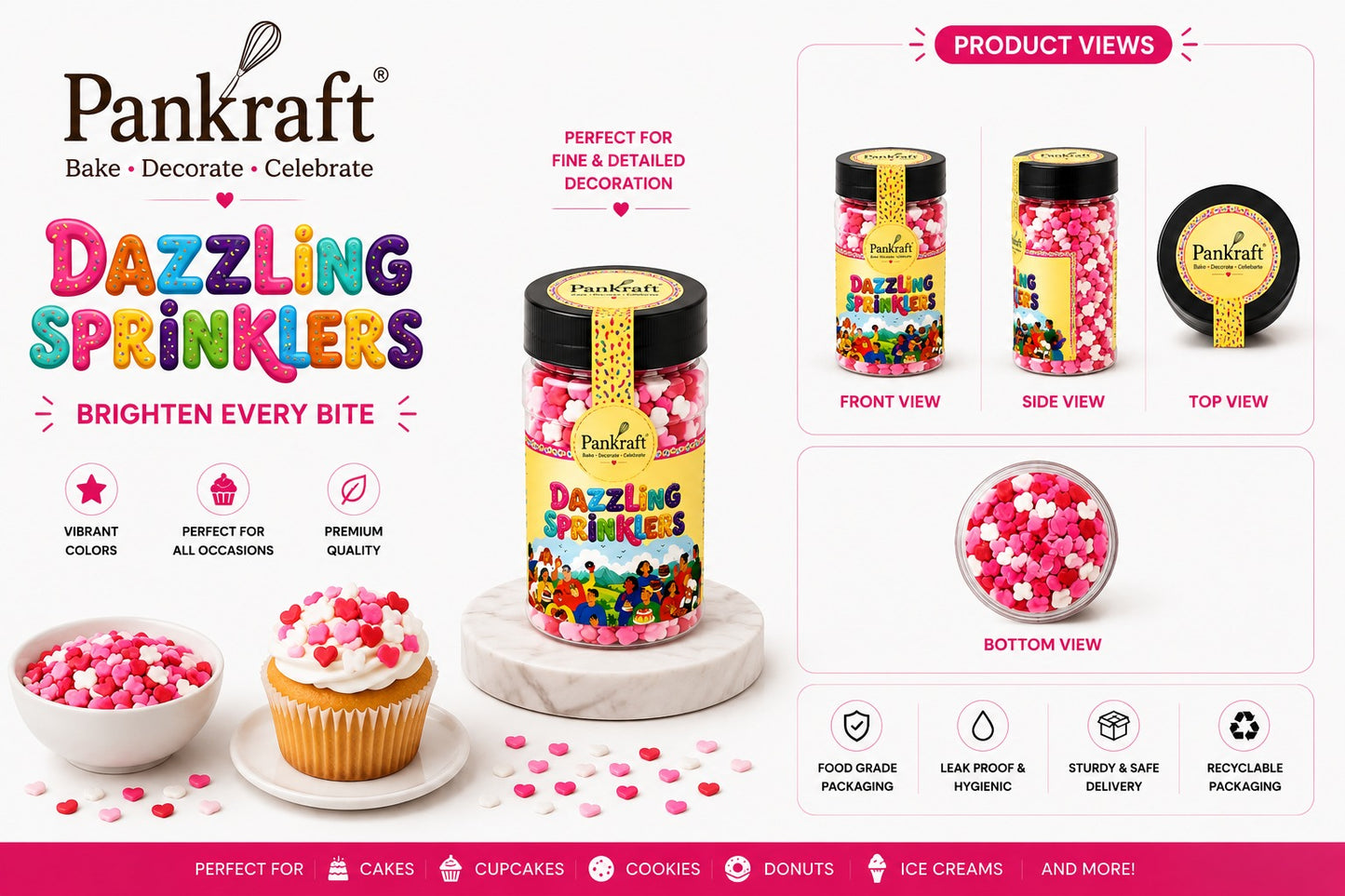 Pankraft Figura Heart Shape Dazzling Sprinkler 100gm
