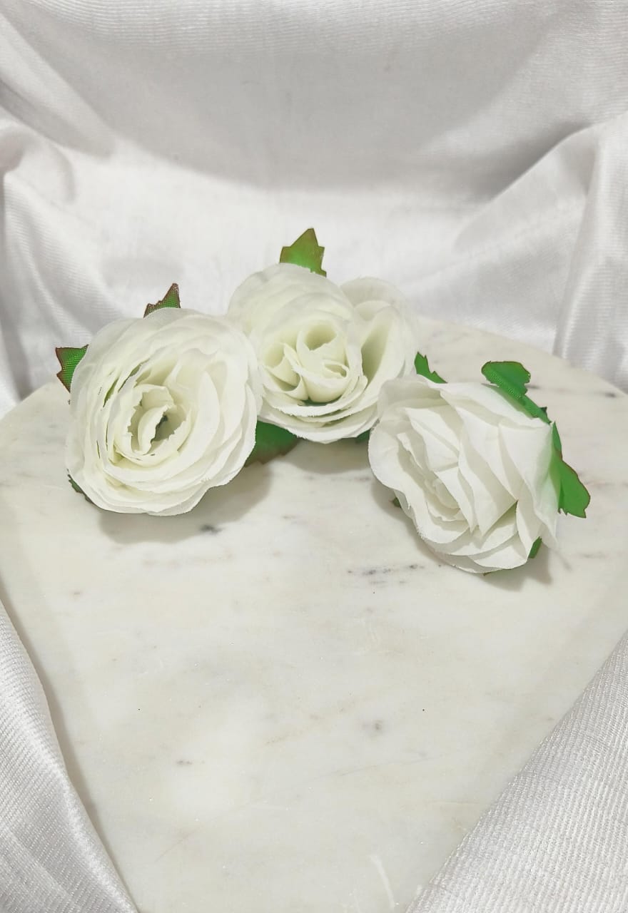 Artificial White Rose Flower 4172B (pack of 3)