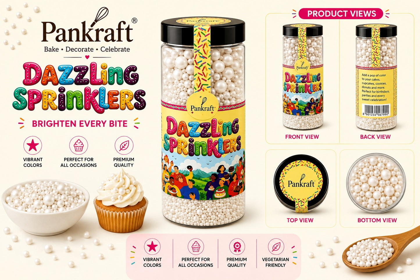 Pankraft White Mix Pearl Dazzling Sprinkler