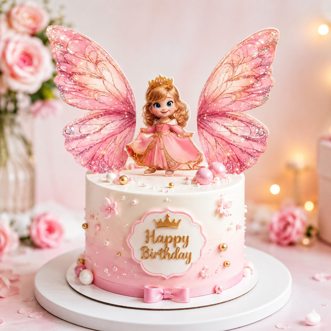 Princess Butterfly Theme Topper (2 wings 1 princess)
