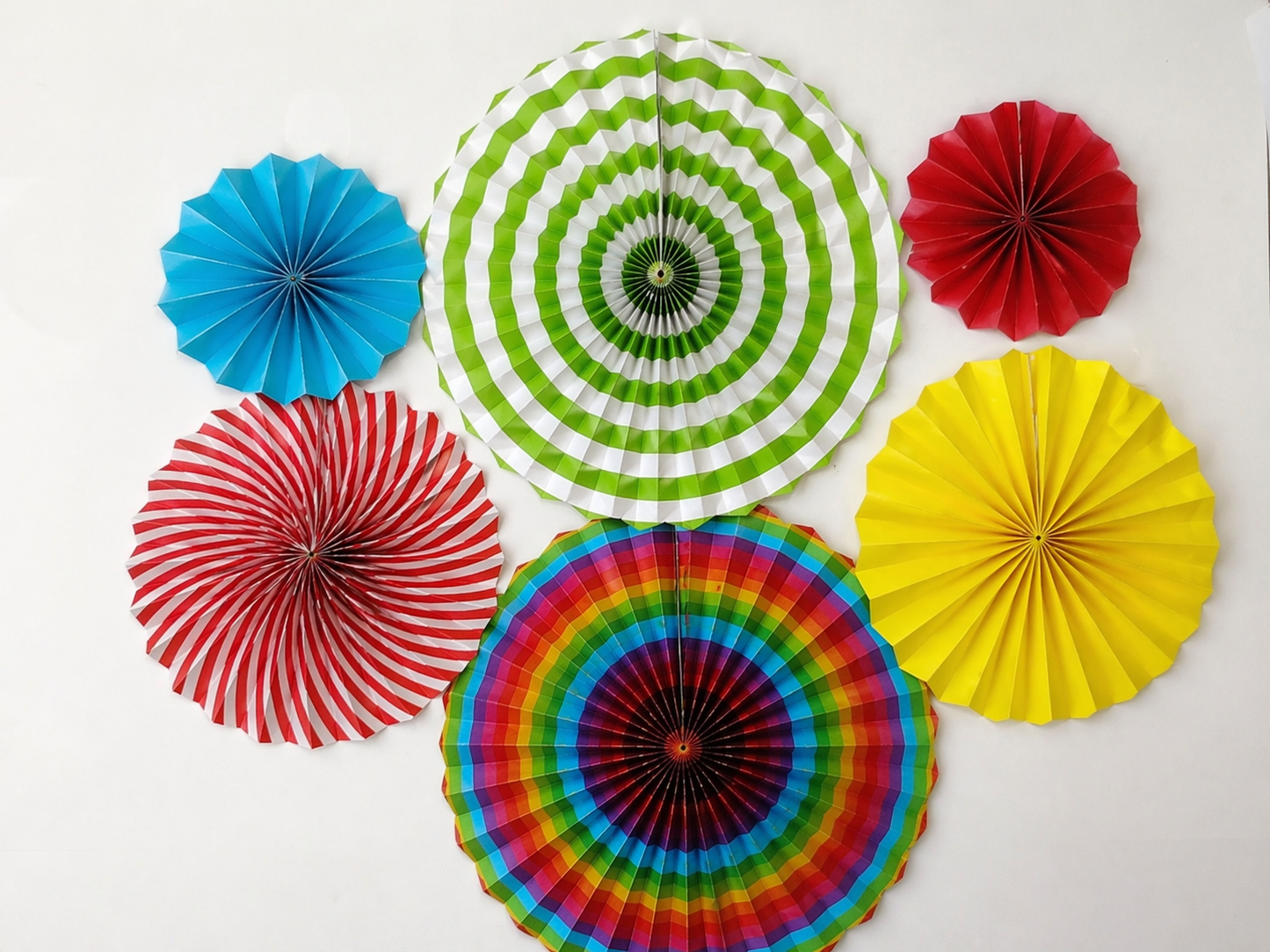 Paper decoration fans set of 6