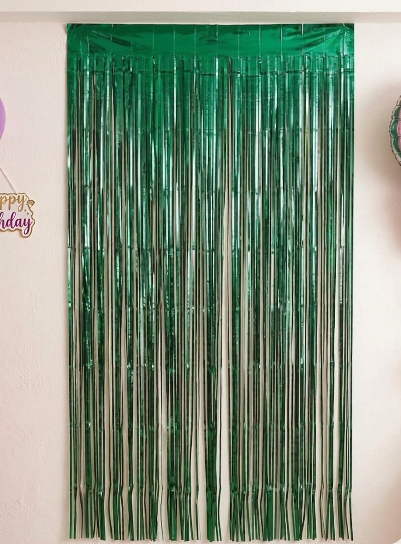 Green Birthday foil curtain (pack of 1)