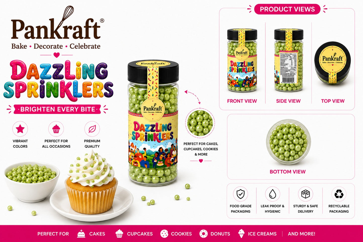 Pankraft Green Mix Pearl Dazzling Sprinkler 100gm