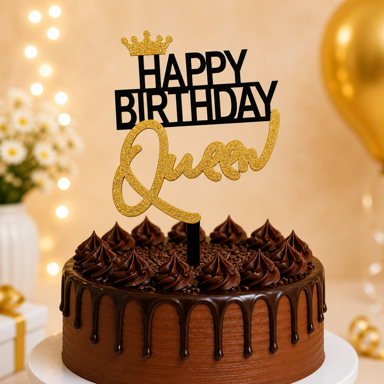 Happy Birthday queen topper