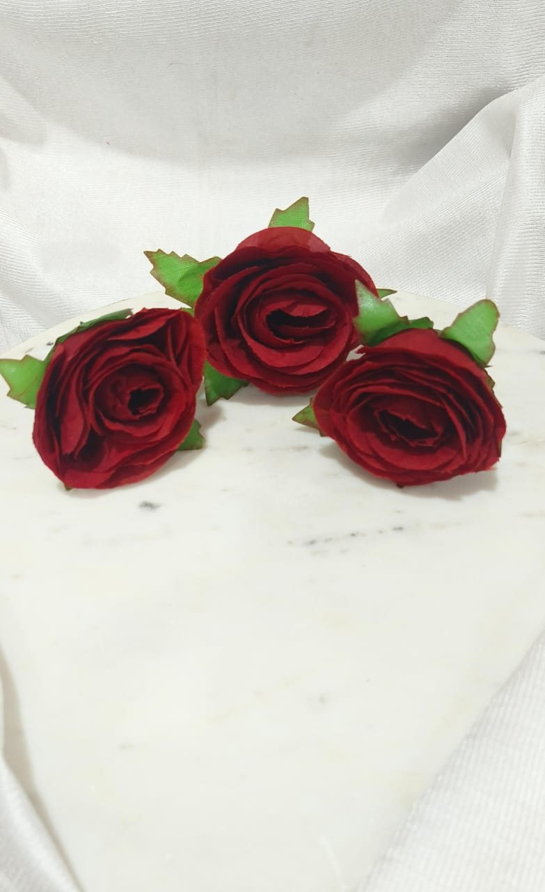 Artificial Red Rose Flower 4172B (pack of 3)