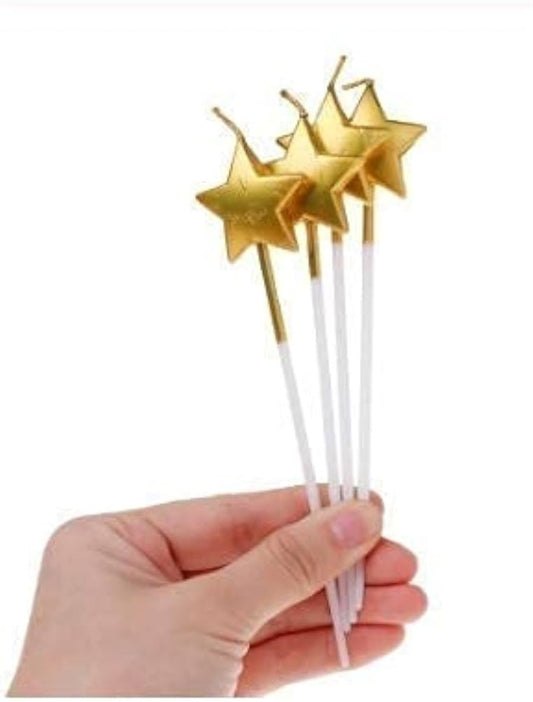 Star shape Golden candle Pack of 4