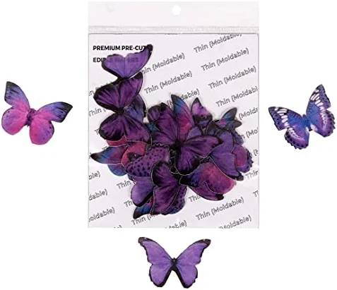 Tastycrafts Pre-Cut Wafer Paper ButterfliesPurple Butterfly Big- 18 pcs (WPC-002)