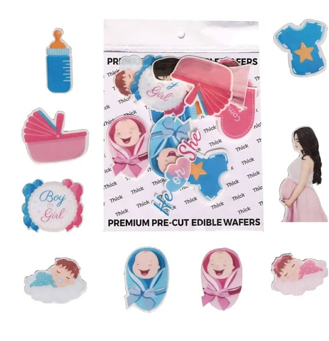 Tastycraft Pre-Cut Wafer PaperBaby shower -8 pcs (WPC-061)