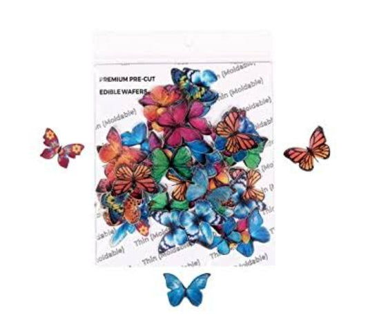 Mix Colours Butterfly Edible Pre-Cut WafersCode  (WPC-006)