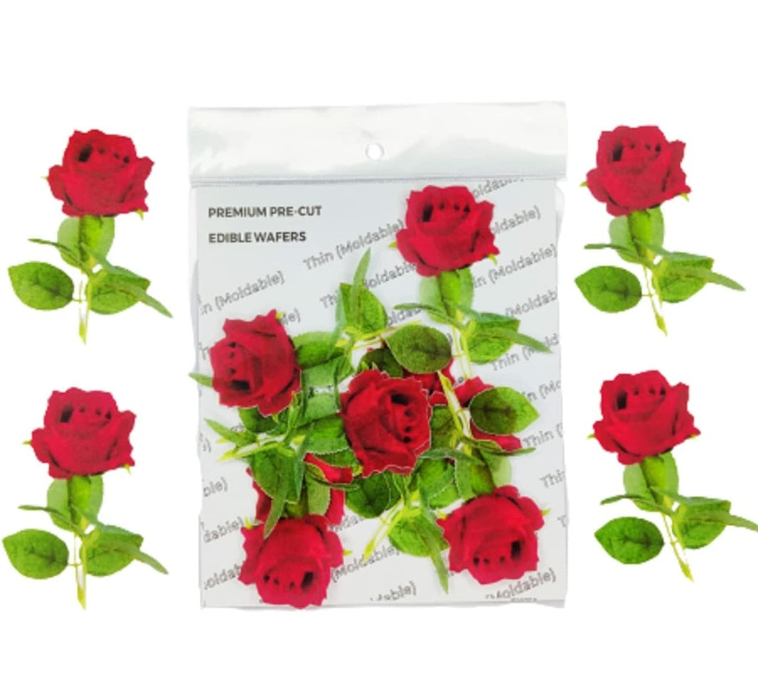 Tastycraft Pre-Cut Wafer Paper Rose Pack of - 8 (WPC-078)