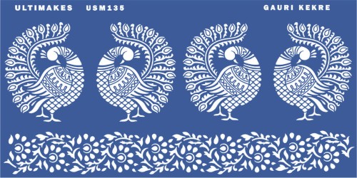 Ultimakes Premium Quality Peacock Design Stencil size - 12*6 ( Approx)