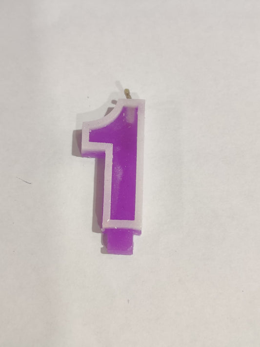 1 Number Candle Random Colour