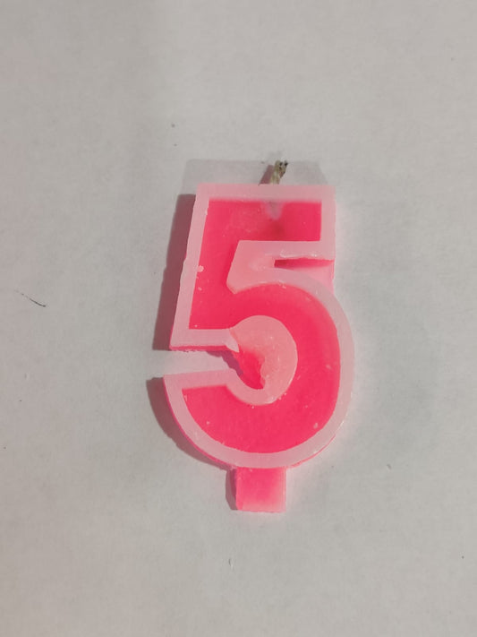 5 Number Candle Random Colour