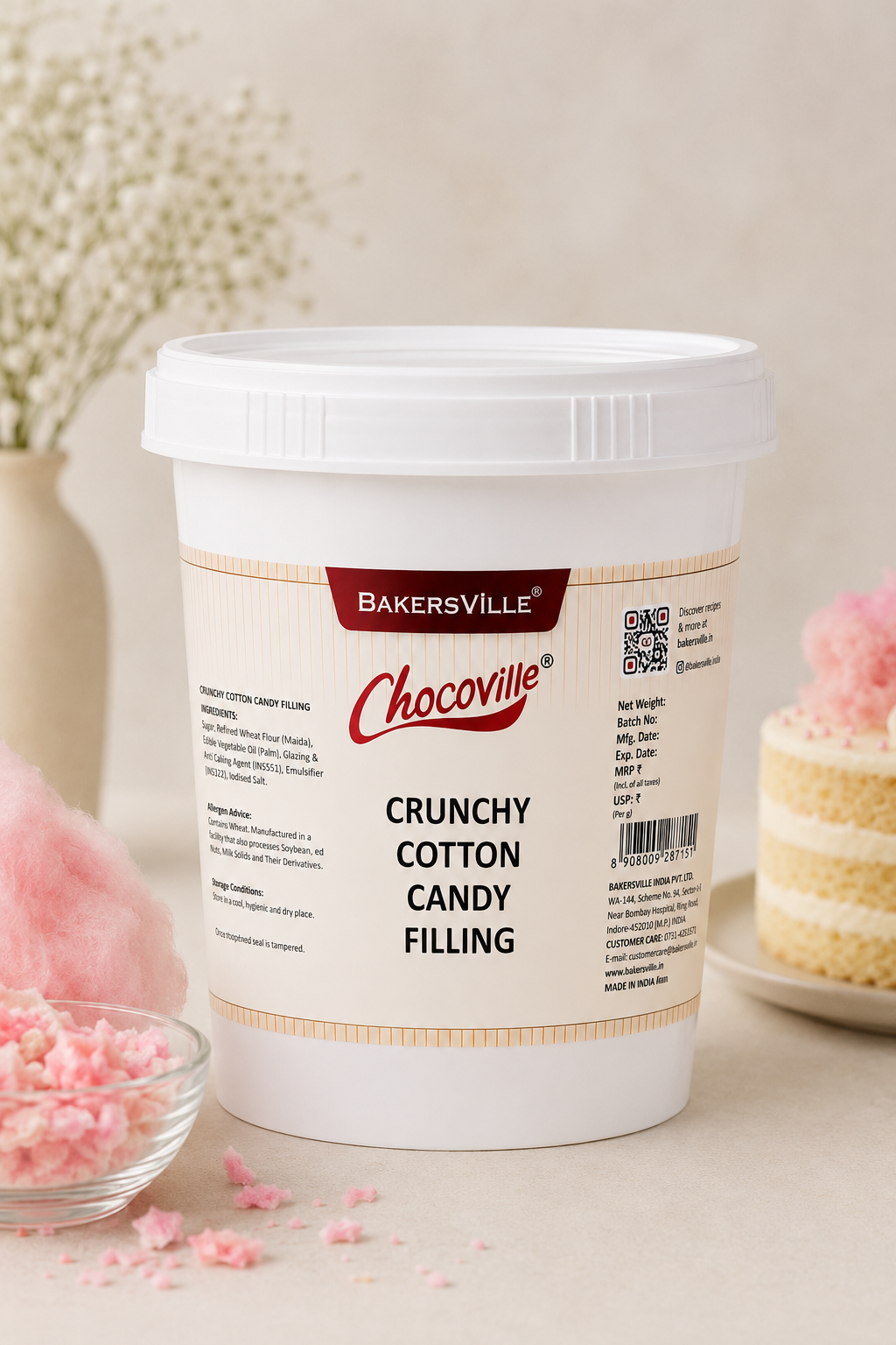Bakersville Chocoville Crunchy Cotton Candy Filling 1kg