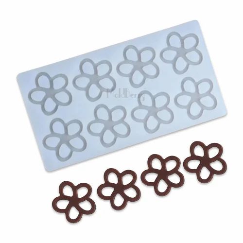Flower Shape Garnishing Mould 8 Cavity Silicone
