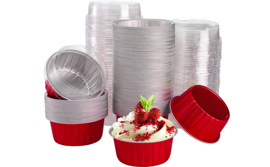 Aluminum Foil Round Desserts Cupcake Flan Pack of10      size-2.5/1.5