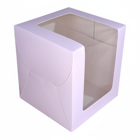 L- Shape Heighted Window Cake Box Size 8x8x8 Inch (Pack of 10) Lavender Colour