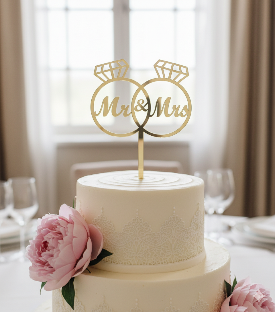 Mr and Mrs acrylic topper