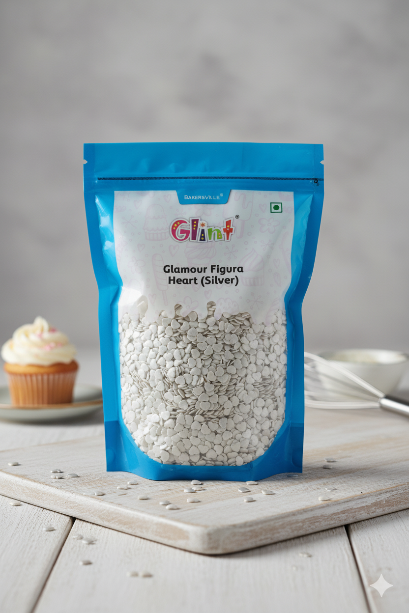 Bakersville Glint Glamour Figura Heart (Silver)
