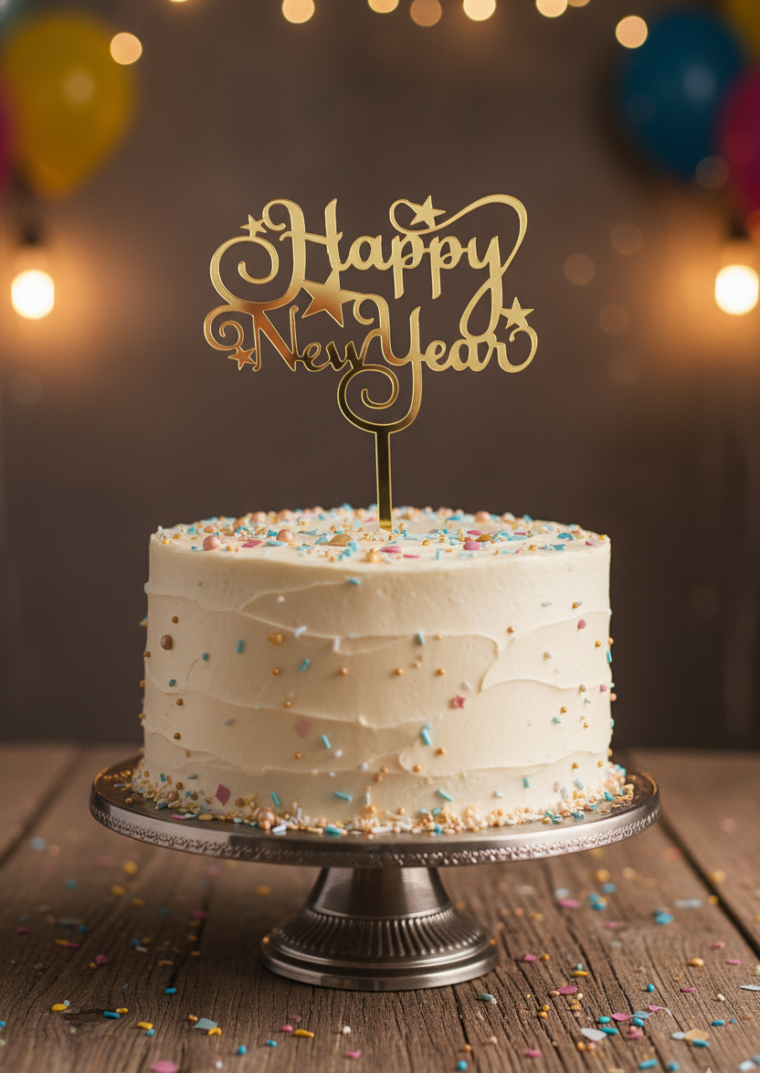 Happy New Year Acrylic Topper