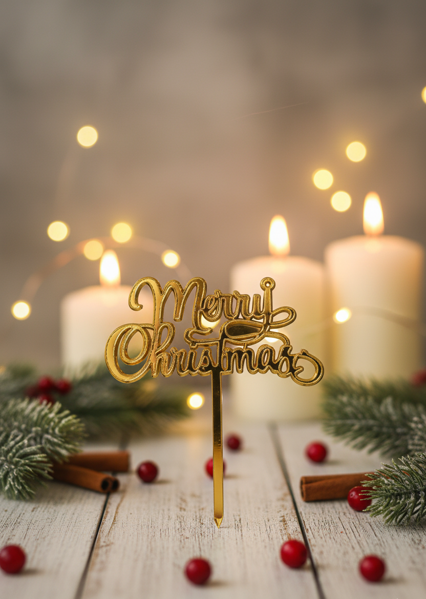 Christmas Acrylic Topper Pack Of 10 Size 3 inch