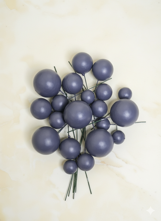 Mix Size Faux Balls Dark Grey colour pack of 20