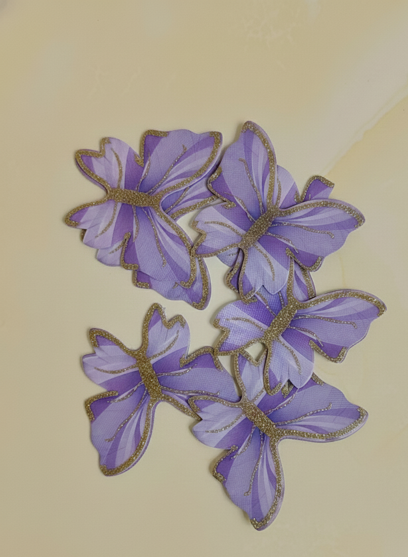 Butterfly Pack Of 10 Dark Purple Glitter