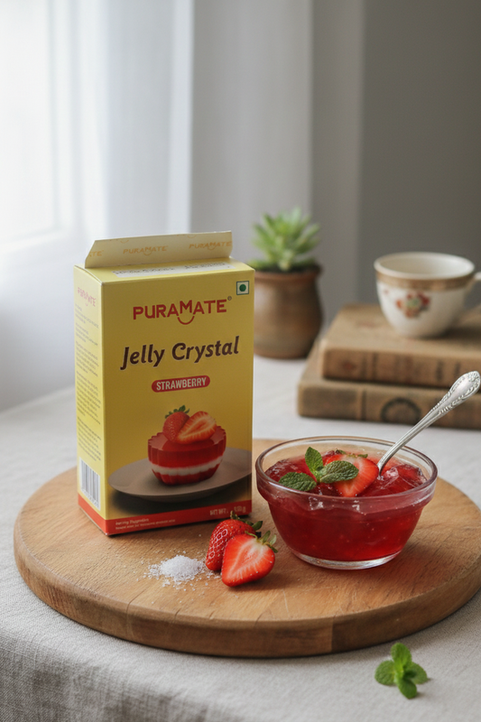 Puramate Jelly Crystal Strawberry 100 gm (Expiry 03.2026)