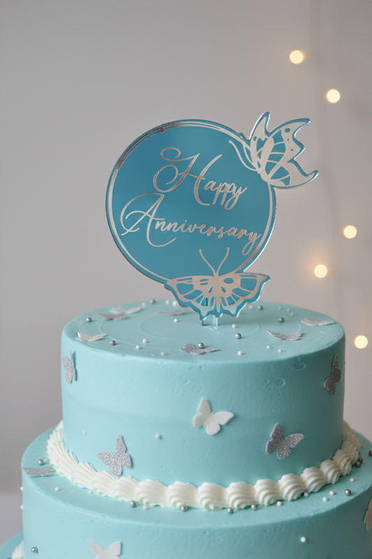 Happy  Anniversary Round Tag Pack Of 5 Size 2 Inch