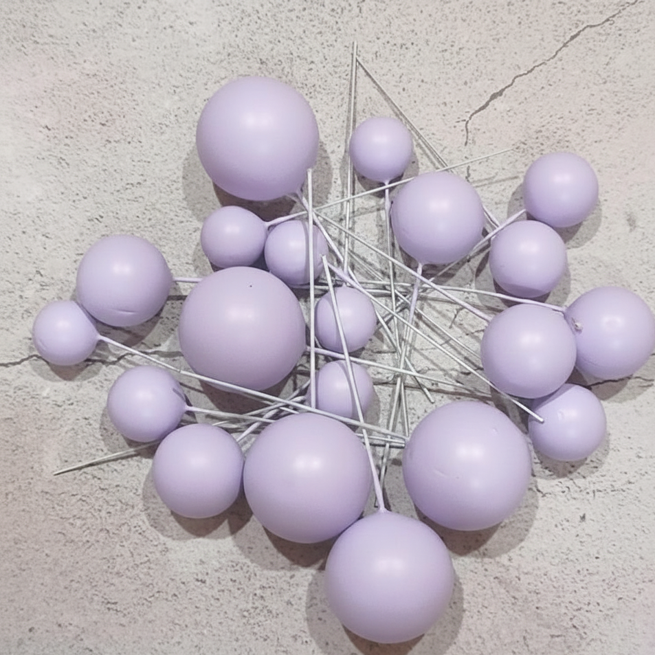 Lilac mix size  faux balls pack of 20