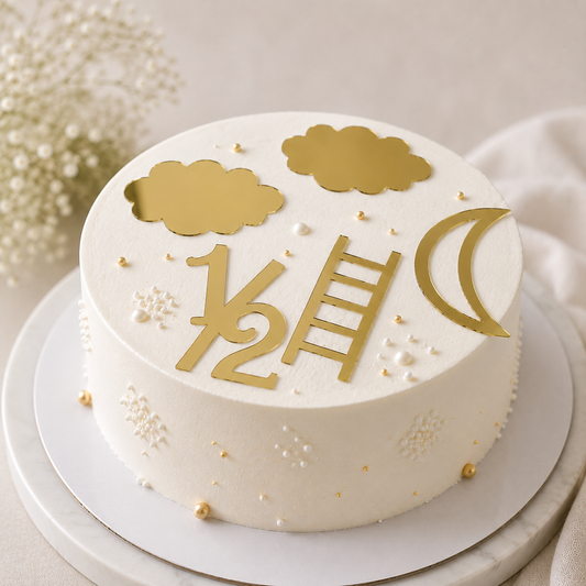 Half Birthday Acrylic Cake Topper set