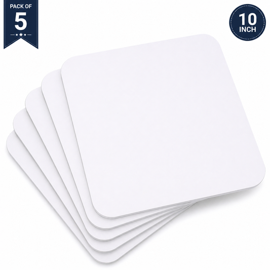 WHITE SQUARE DRUM BASEBOARD 10 INCH