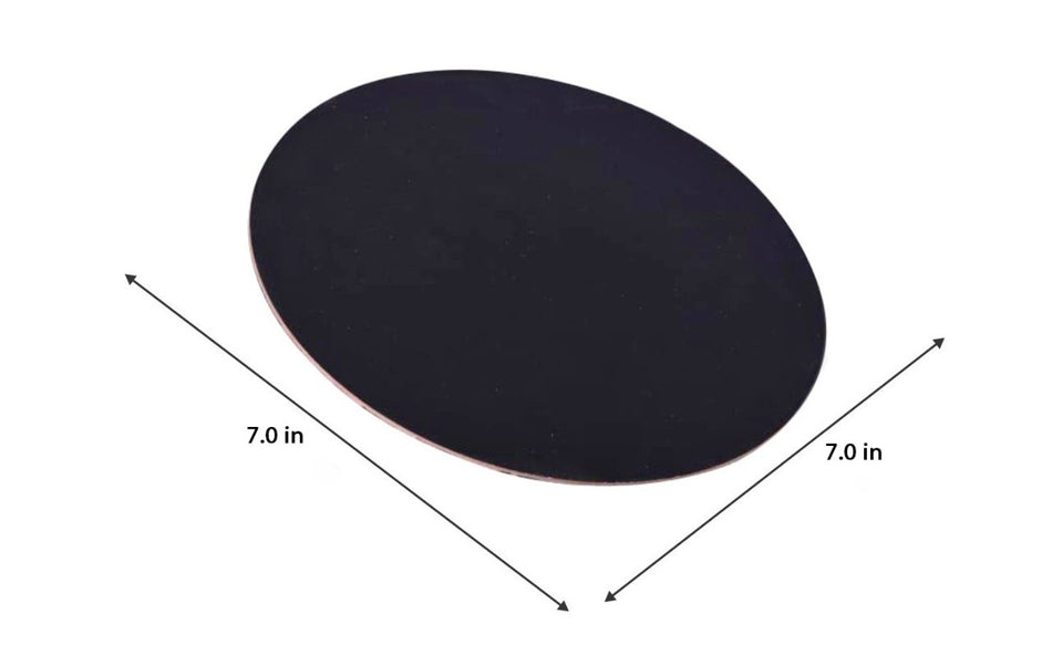 7 inch round black cake baseboard