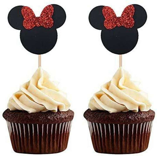 Minni Mouse Cup Cake Topper pack of 5