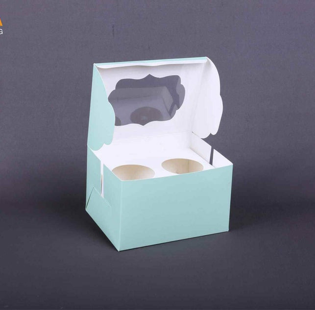 2 Pc Cupcake Box Mint Colour Pack of 10