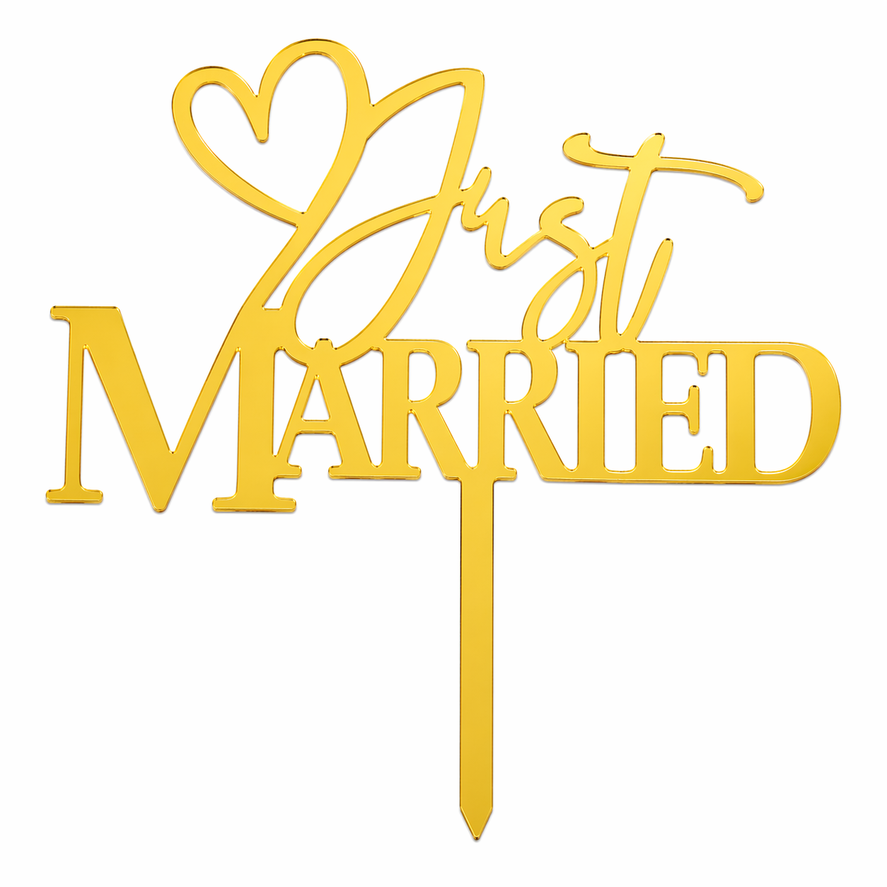 Just Married Acrylic Cake Topper