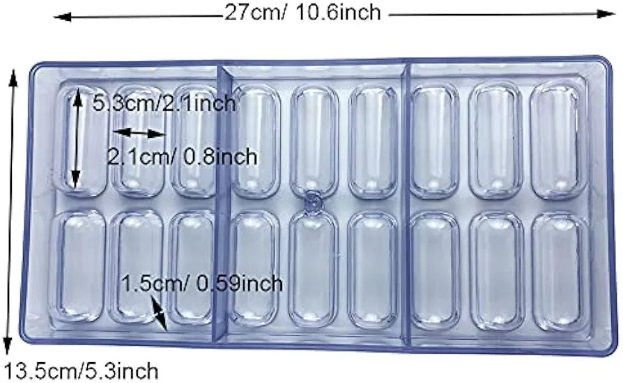 18 Cavity Rectangle Bar Shape Polycarbonate Mould